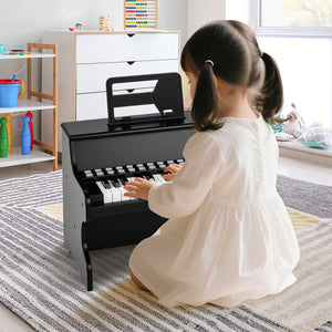 25 Keys Kids Piano Keyboard with Adjustable Speed and Teaching Mode-Black view 3