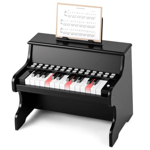 25 Keys Kids Piano Keyboard with Adjustable Speed and Teaching Mode-Black view 4