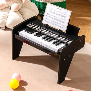 25 Keys Kids Piano Keyboard with Adjustable Speed and Volume-Black view 2