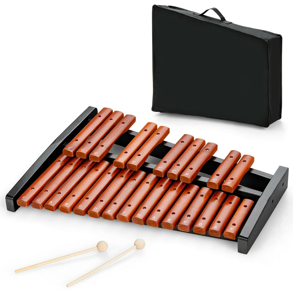 25 Notes Xylophone Wooden Percussion Educational Instrument with 2 Mallets view 8