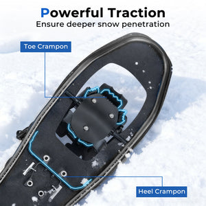 25” Snowshoes with Trekking Poles-Black view 7