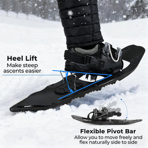 25” Snowshoes with Trekking Poles-Black view 8