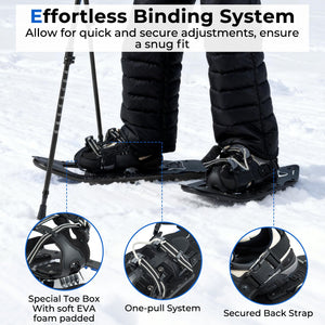 25” Snowshoes with Trekking Poles-Black view 9