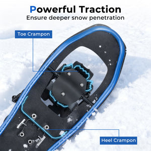 25” Snowshoes with Trekking Poles-Blue view 7