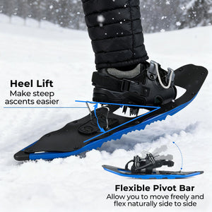 25” Snowshoes with Trekking Poles-Blue view 8