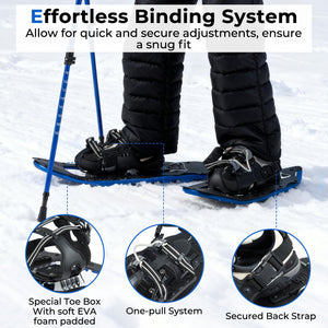 25” Snowshoes with Trekking Poles-Blue view 9