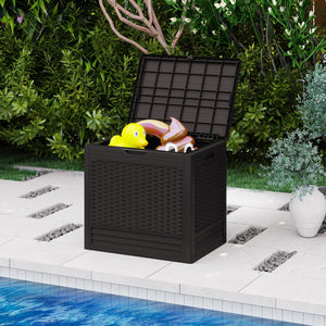 25 Gallon Outdoor Storage Box with Rattan Patterns-Brown view 2