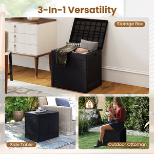 25 Gallon Outdoor Storage Box with Rattan Patterns-Brown view 7