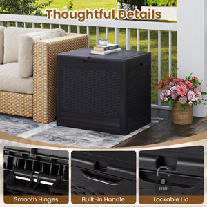 25 Gallon Outdoor Storage Box with Rattan Patterns-Brown view 9