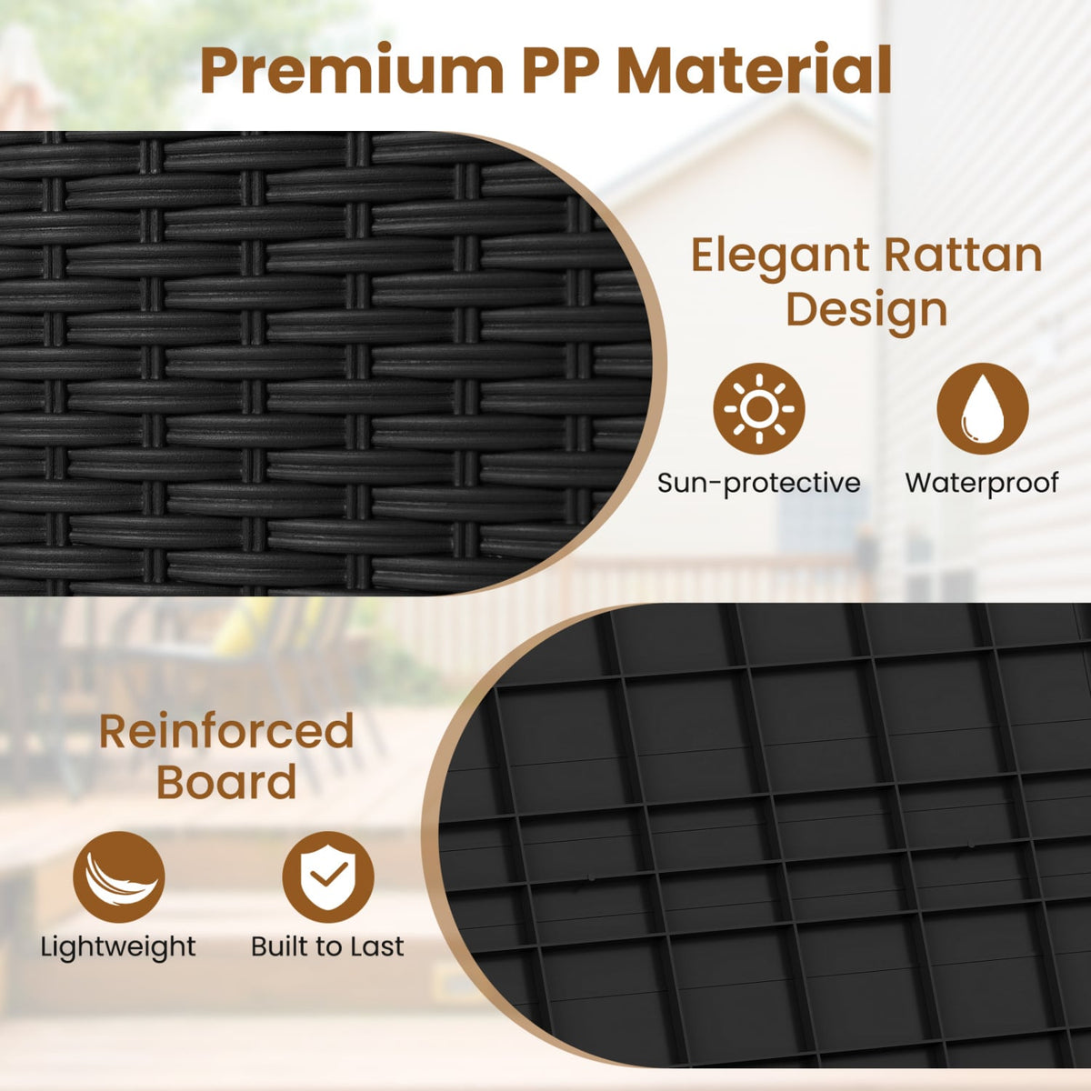 25 Gallon Outdoor Storage Box with Rattan Patterns-Black view 6
