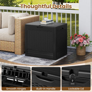 25 Gallon Outdoor Storage Box with Rattan Patterns-Black view 9