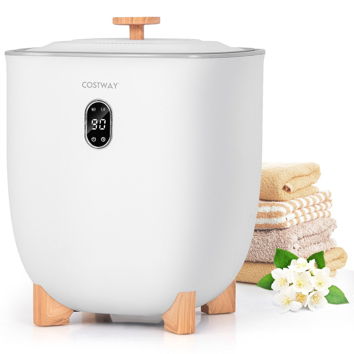 25L Towel Warmer Bucket with 2 Temperature Settings and Auto Shut Off-White view 4