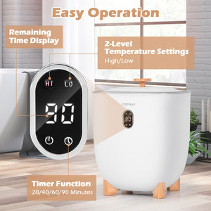 25L Towel Warmer Bucket with 2 Temperature Settings and Auto Shut Off-White view 7