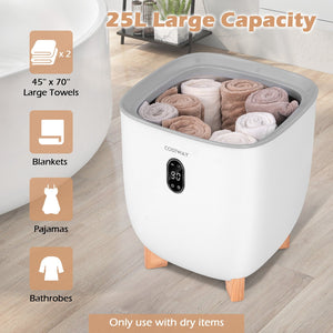 25L Towel Warmer Bucket with 2 Temperature Settings and Auto Shut Off-White view 8