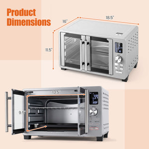26.4 Quart French Door Convection Toaster Oven with 11 Presets 1500W Countertop Oven view 4