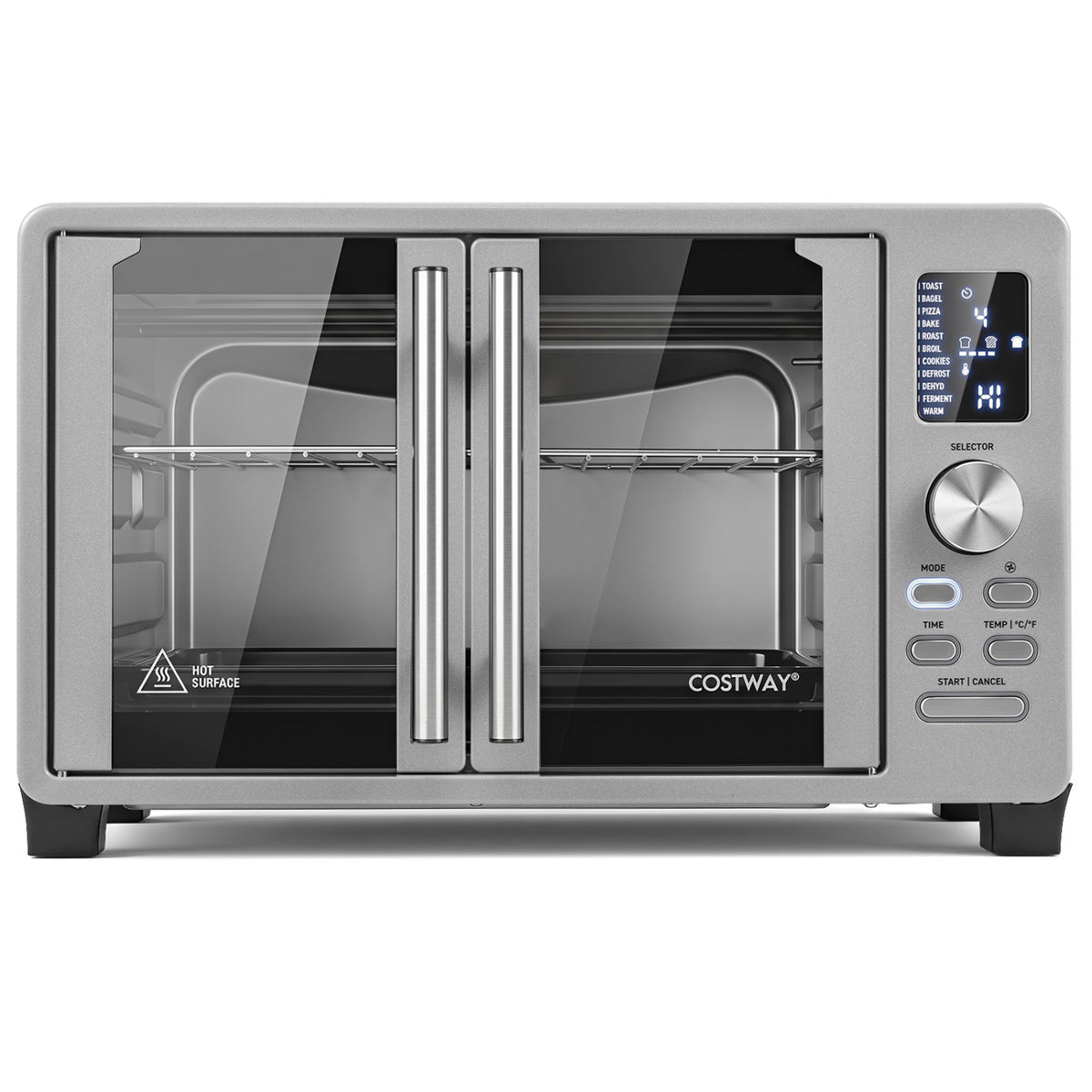 26.4 Quart French Door Convection Toaster Oven with 11 Presets-Silver