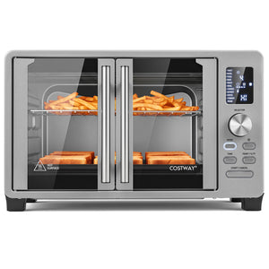 26.4 Quart French Door Convection Toaster Oven with 11 Presets-Silver view 3