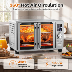 26.4 Quart French Door Convection Toaster Oven with 11 Presets-Silver view 5
