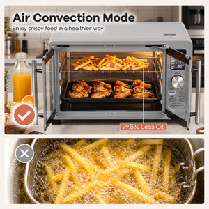 26.4 Quart French Door Convection Toaster Oven with 11 Presets-Silver view 7