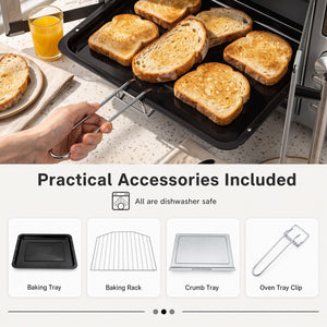26.4 Quart French Door Convection Toaster Oven with 11 Presets-Silver view 9