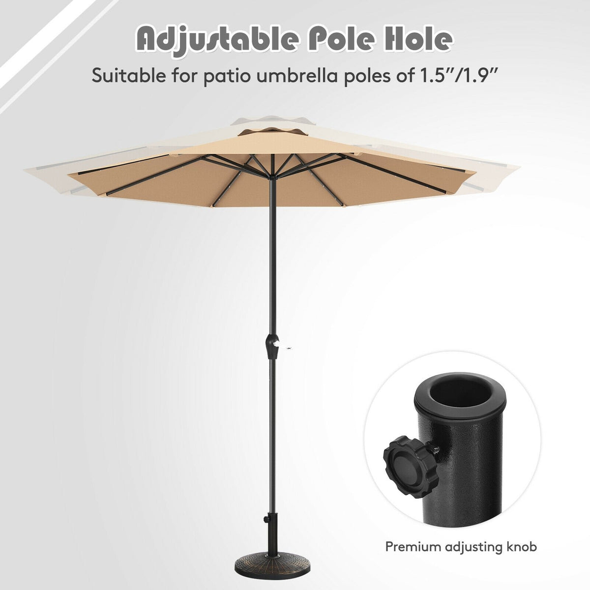 27 lbs Patio Market Umbrella Base Stand view 9