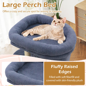 26 Inch Cat Tower with Large Padded Push Perch and Dual Condos-Dark Gray view 9