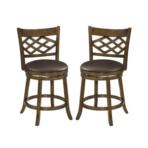26 Inch Counter Height Bar Stools Set of 2 with Rubber Wood Frame-26 Inch