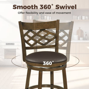 26 Inch Counter Height Bar Stools Set of 2 with Rubber Wood Frame-26 Inch view 7