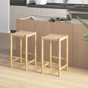 26 Inch Dining Bar Stool Set of 2-Natural view 3