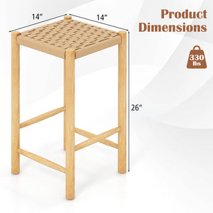 26 Inch Dining Bar Stool Set of 2-Natural view 4