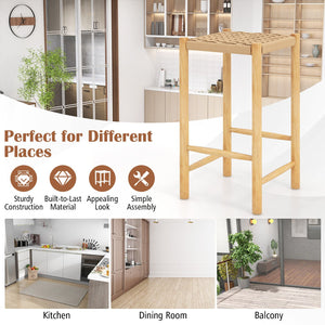 26 Inch Dining Bar Stool Set of 2-Natural view 7