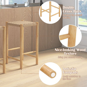 26 Inch Dining Bar Stool Set of 2-Natural view 8