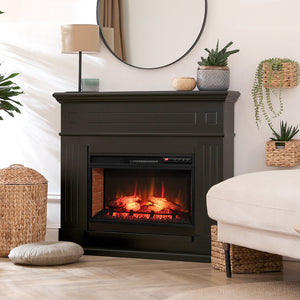 26 Inch Infrared Electric Fireplace Insert with Remote Control-Black view 2