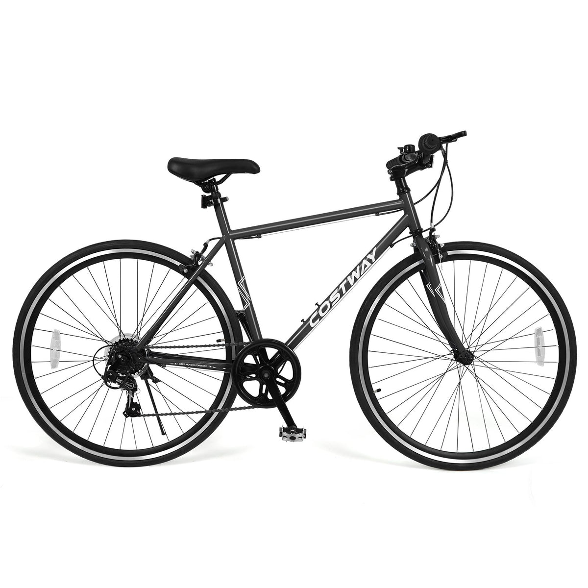 26 Inch Mountain Bike Adjustable with 6-Speed and All-terrain Rubber Wheels-Black view 4