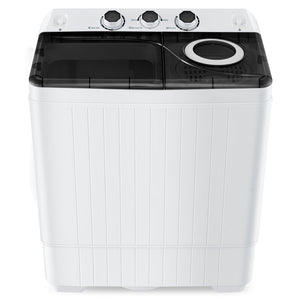 26 lbs Semi-Automatic Twin Tub Washing Machine with Drain Pump-Black view 4