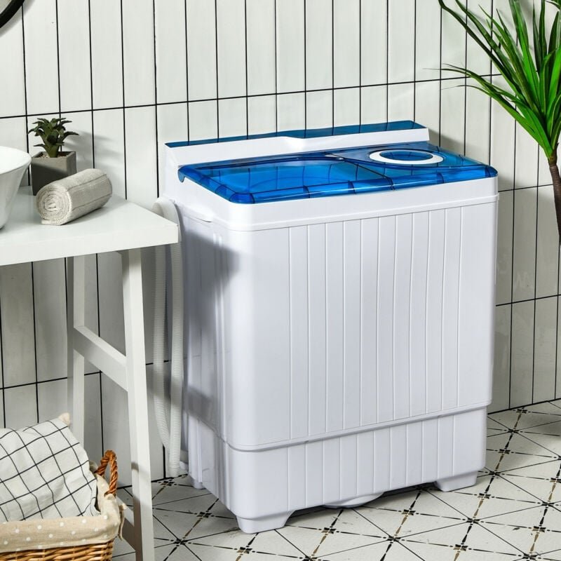 26 Pound Portable Semi-Automatic Washing Machine with Built-in Drain Pump-Blue view 2