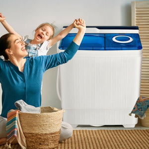 26 Pound Portable Semi-Automatic Washing Machine with Built-in Drain Pump-Blue view 5