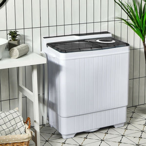 26 Pound Portable Semi-automatic Washing Machine with Built-in Drain Pump-Gray view 2