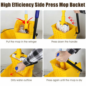 26 Quart Side Press Wringer Commercial Mop Bucket view 5