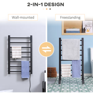 8-Bar Heated Towel Warmer Rack with Built-in Timer and LED Indicators – view 3