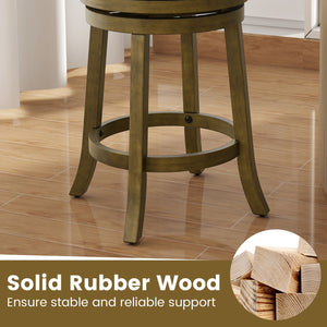 25/30 Inch Swivel Bar Stools Set of 2 with Backrests and Wood Frame-25 inches view 8
