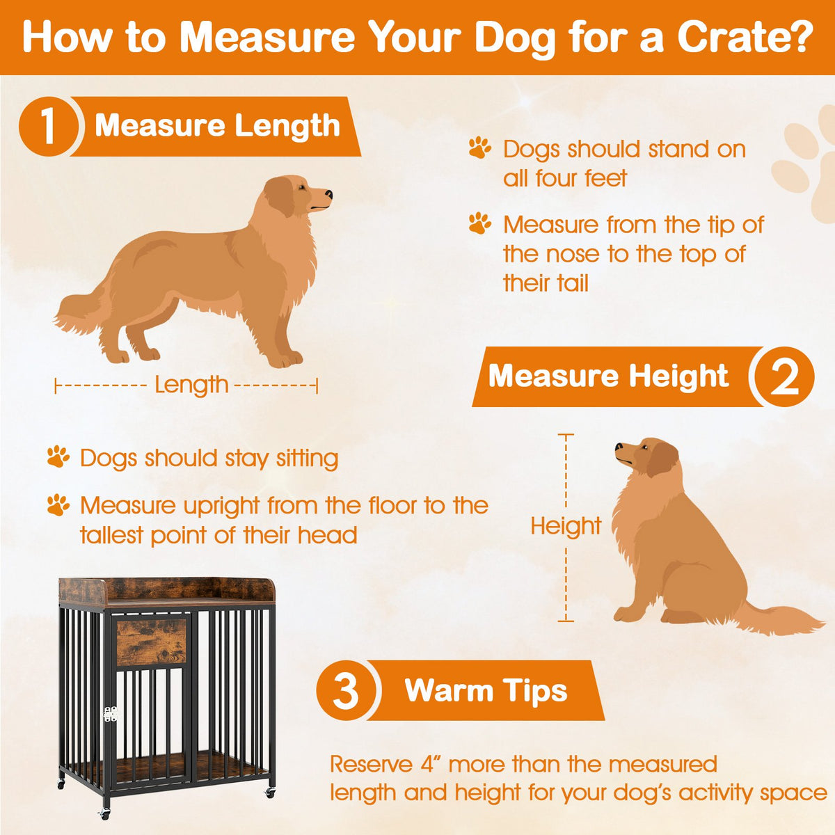 27.5 Inch Dog Crate Furniture with Wheels for Small Dogs and Puppies-Rustic Brown view 7