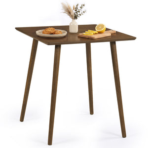 27.5 Inch Small Square Wooden Dining Table for 2-4 People Space-Saving Dining Room Table-Walnut
