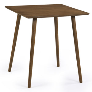 27.5 Inch Small Square Wooden Dining Table for 2-4 People Space-Saving Dining Room Table-Walnut view 4