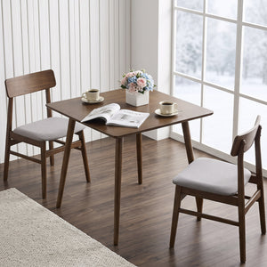 27.5 Inch Small Square Wooden Dining Table for 2-4 People Space-Saving Dining Room Table-Walnut view 6