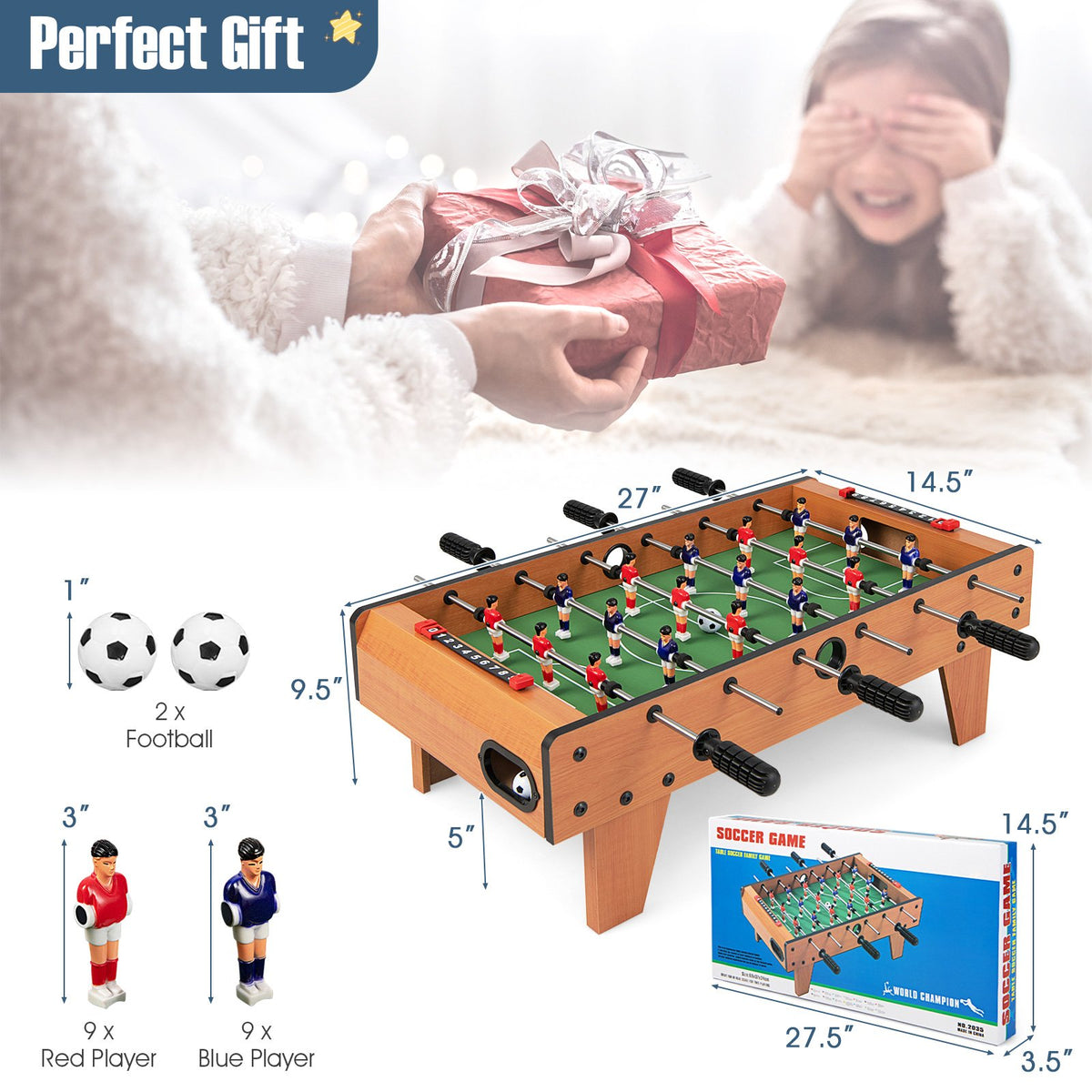 27 Inch Indoor Competition Game Foosball Table with Legs view 3