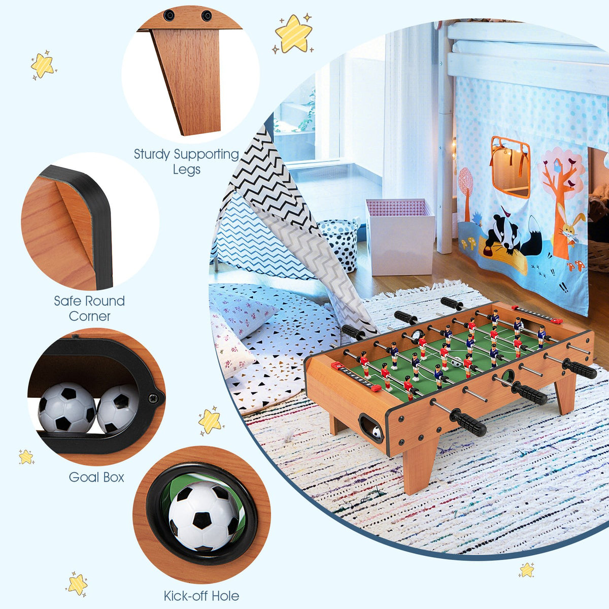 27 Inch Indoor Competition Game Foosball Table with Legs view 5