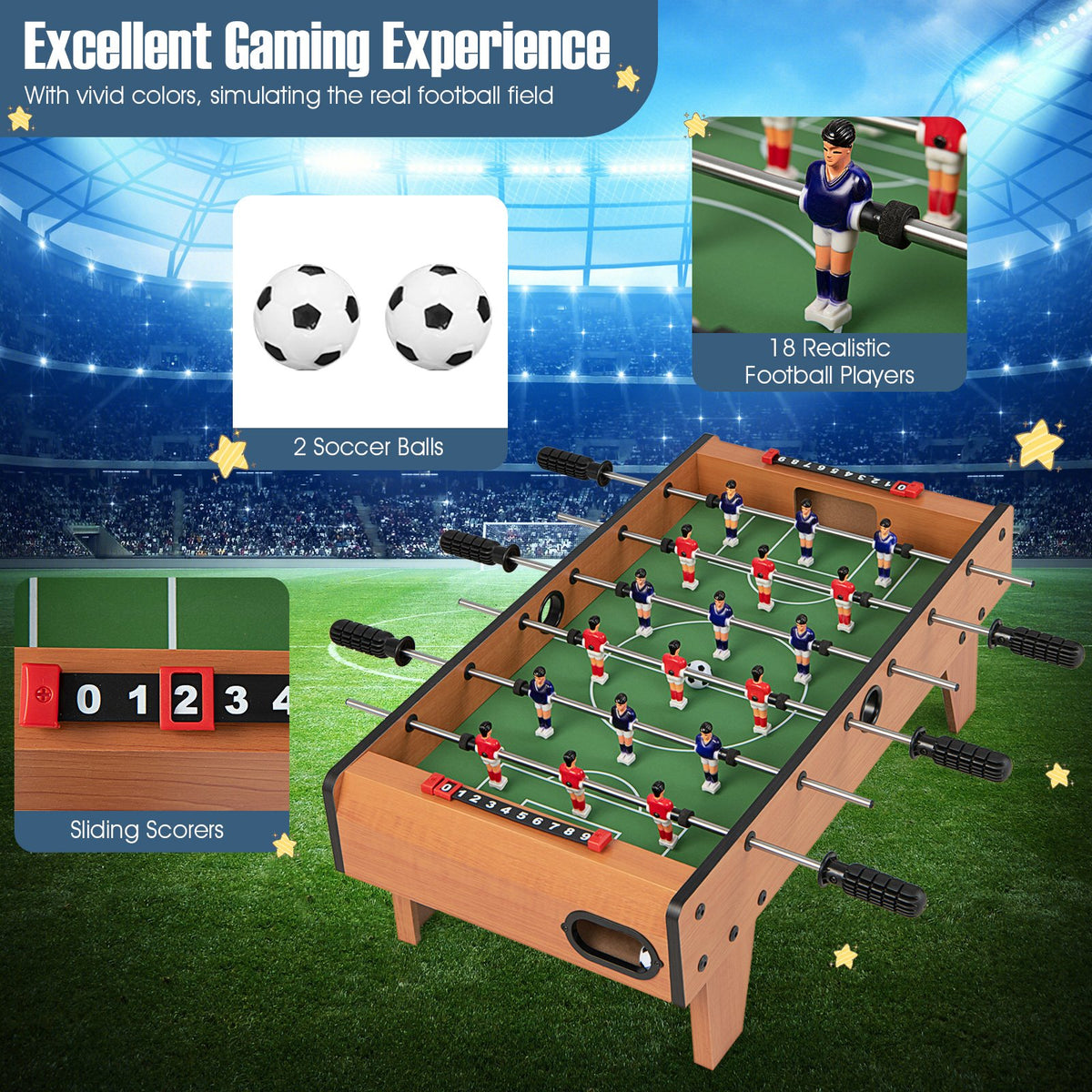 27 Inch Indoor Competition Game Foosball Table with Legs view 7