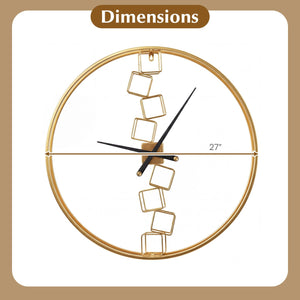 27 Inch Large Wall Clock for Living Room Bedroom Kitchen-Yellow view 5