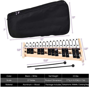 27 Note Glockenspiel Xylophone with 2 Rubber Mallets [Best Seller in the US] view 4